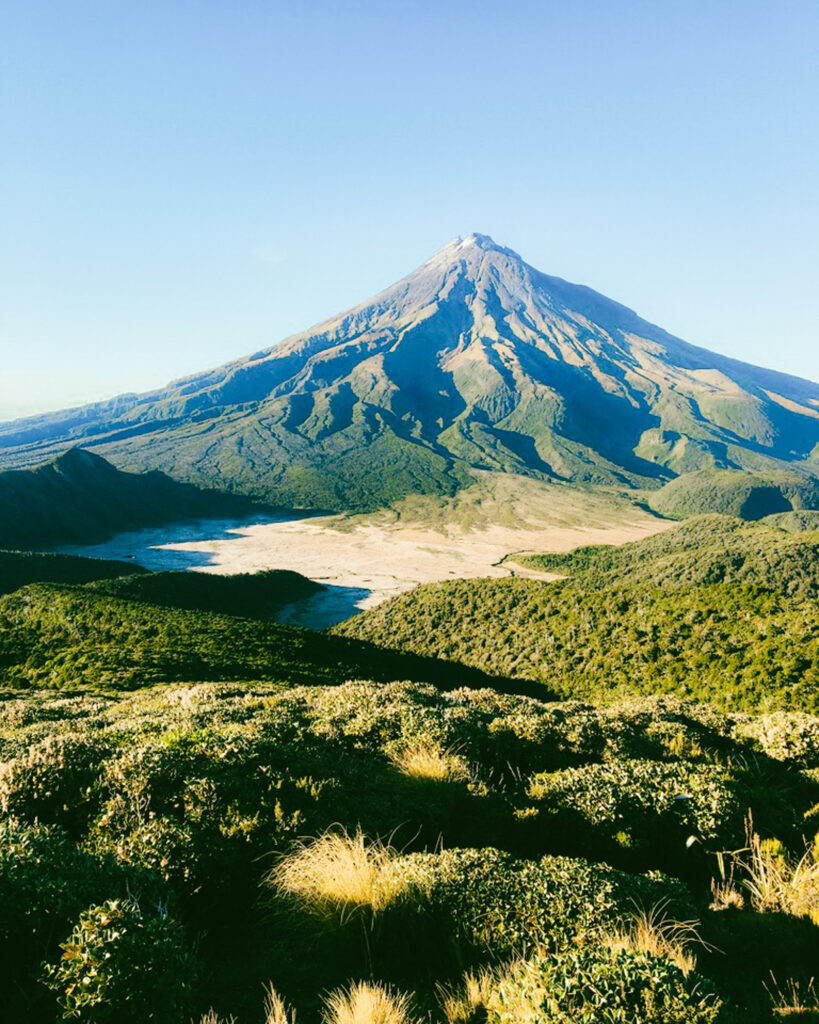 Mount Taranaki, ein Vulkan auf der Nordinsel Neuseelands